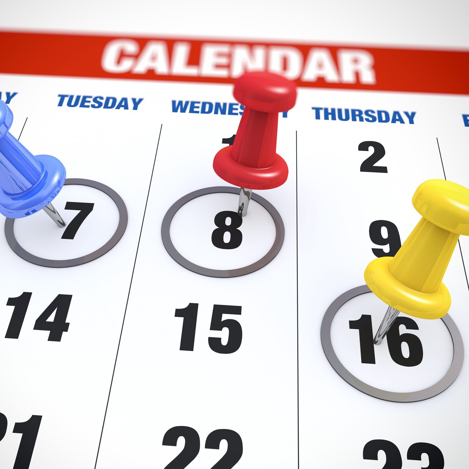 Planning calendar as a concept with events