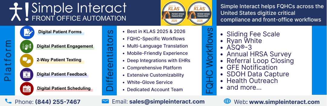 Digital business ad for Simple Interact a FACHC Corporate Sponsor.